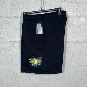 Champion Men's Powerblend Standard-Fit Logo-Print 7" Fleece Shorts - Black XL